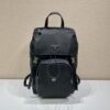 Prada Black Re-nylon And Saffiano  Backpack