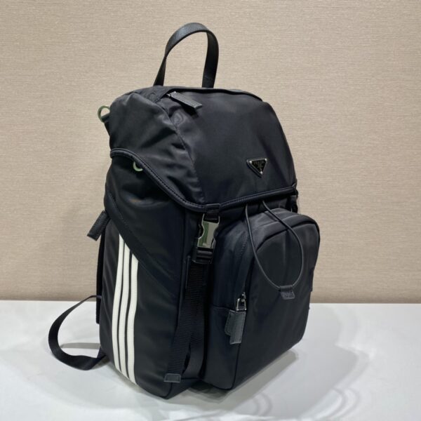 Prada Black Re-nylon And Saffiano  Backpack