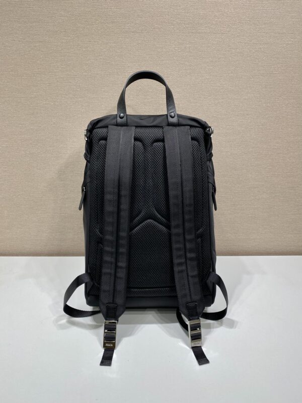 Prada Black Re-nylon And Saffiano  Backpack