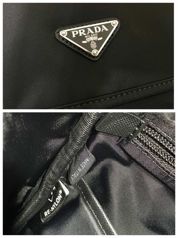 Prada Black Re-nylon And Saffiano  Backpack