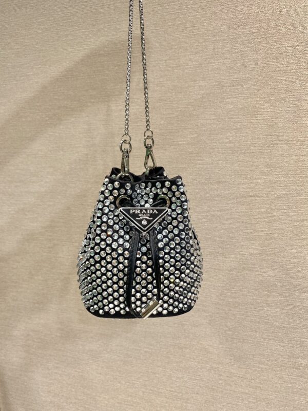 Prada Crystal Embellished Satin Mini-pouch
