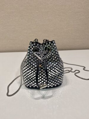 Prada Crystal Embellished Satin Mini-pouch