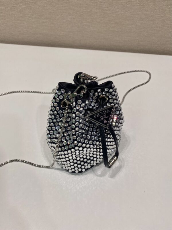 Prada Crystal Embellished Satin Mini-pouch