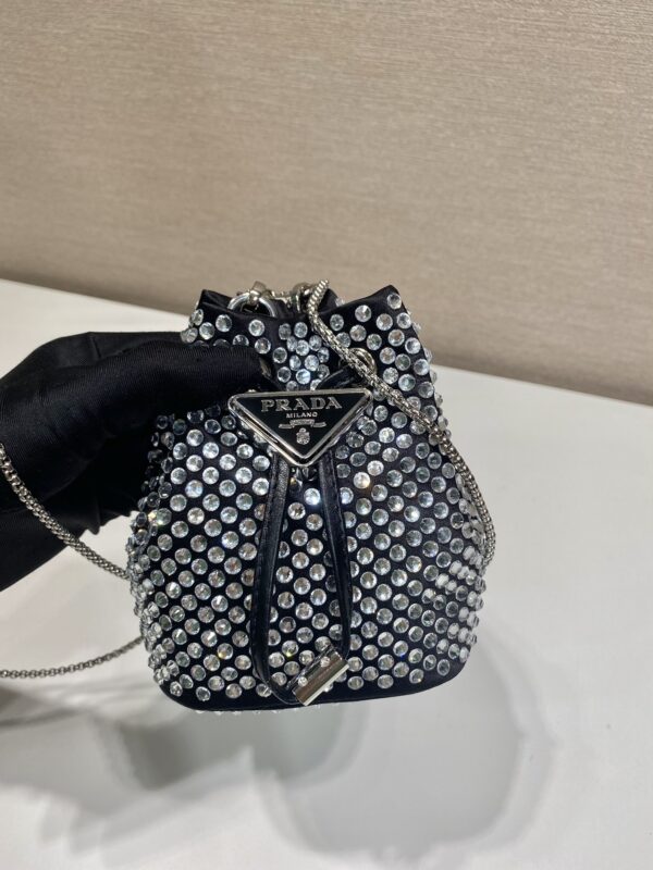 Prada Crystal Embellished Satin Mini-pouch