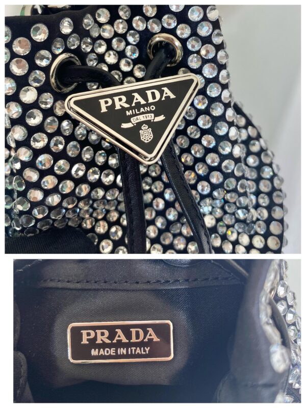 Prada Crystal Embellished Satin Mini-pouch