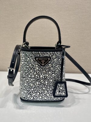 Prada Panier satin bag with crystals