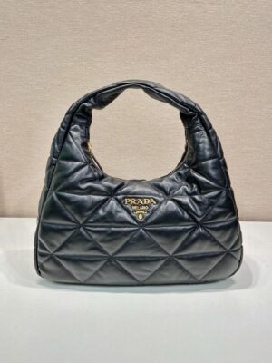 Prada Large Topstitched Nappa-leather Bag