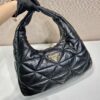 Prada Large Topstitched Nappa-leather Bag