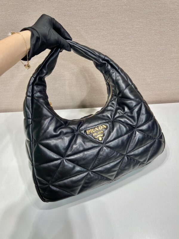 Prada Large Topstitched Nappa-leather Bag