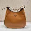 Prada Large Leather Shoulder Bag With Topstitching