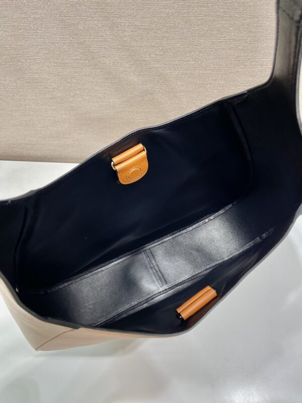Prada Large Leather Shoulder Bag With Topstitching