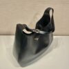 Prada Large Leather Shoulder Bag With Topstitching