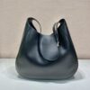 Prada Large Leather Shoulder Bag With Topstitching
