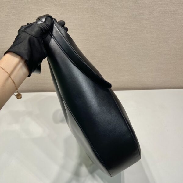 Prada Large Leather Shoulder Bag With Topstitching