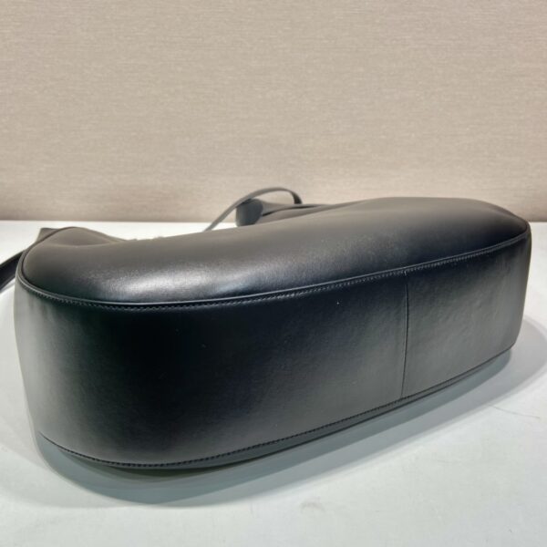 Prada Large Leather Shoulder Bag With Topstitching