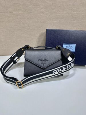 Prada Monochrome Saffiano and leather bag