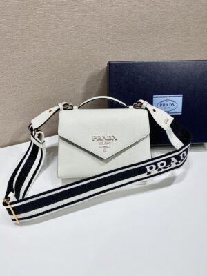 Prada Monochrome Saffiano and leather bag
