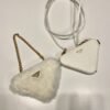 Prada Shearling and Saffiano Leather Mini-pouch