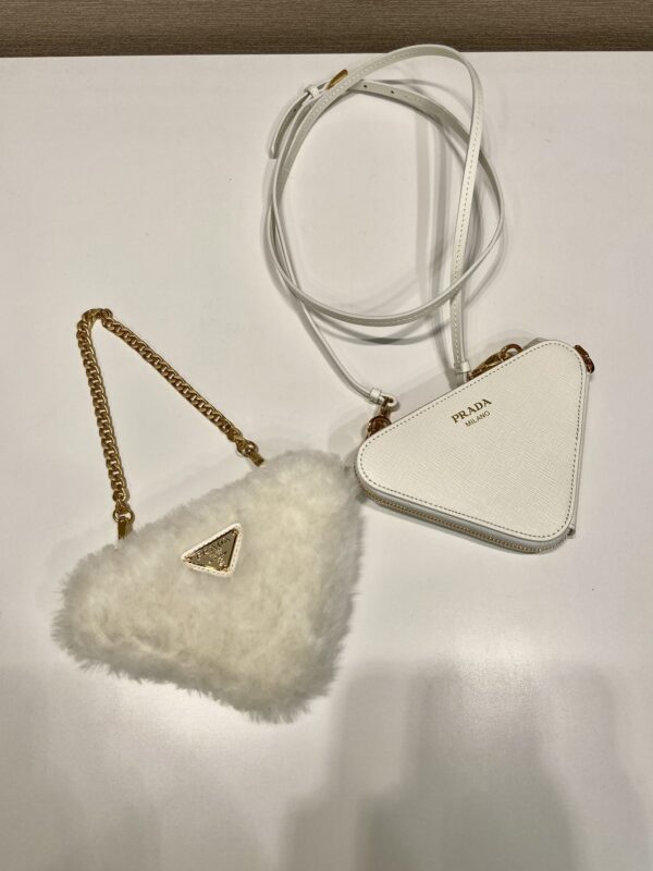 Prada Shearling and Saffiano Leather Mini-pouch