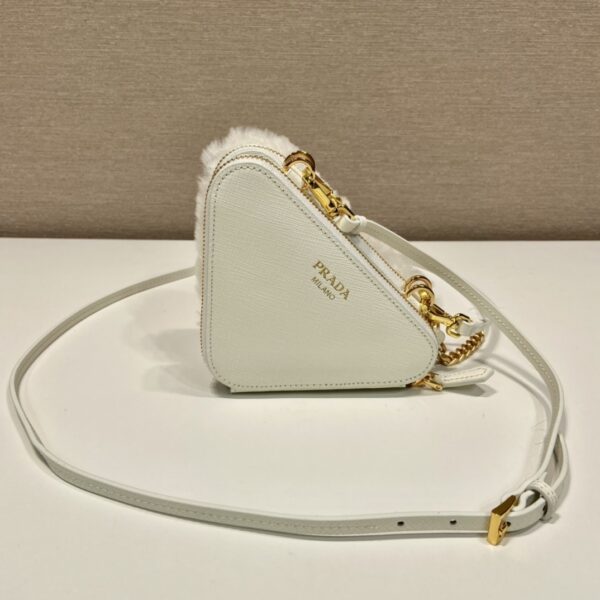 Prada Shearling and Saffiano Leather Mini-pouch