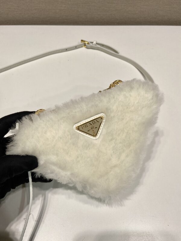 Prada Shearling and Saffiano Leather Mini-pouch
