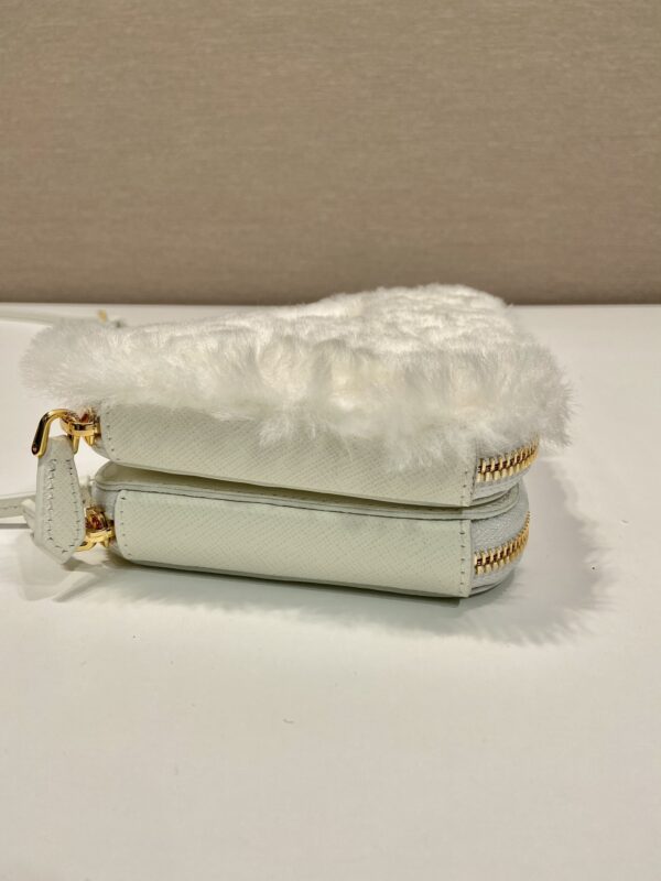Prada Shearling and Saffiano Leather Mini-pouch
