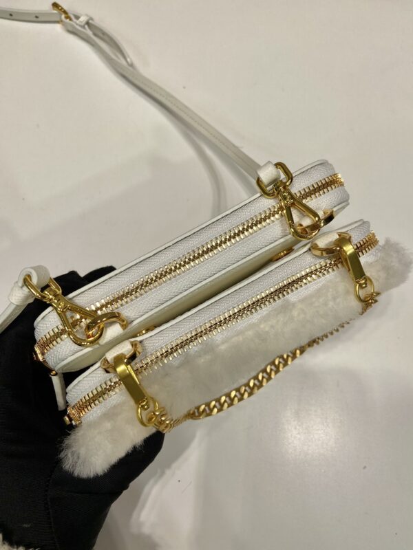 Prada Shearling and Saffiano Leather Mini-pouch