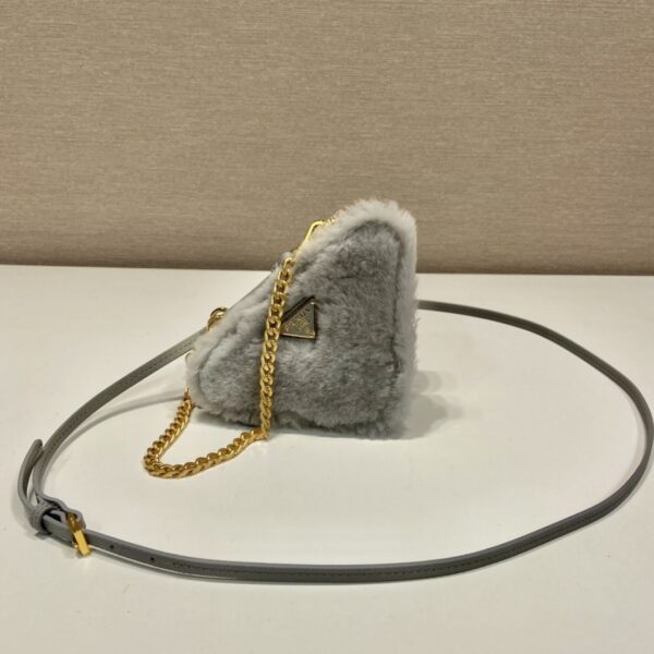 Prada Shearling and Saffiano Leather Mini-pouch