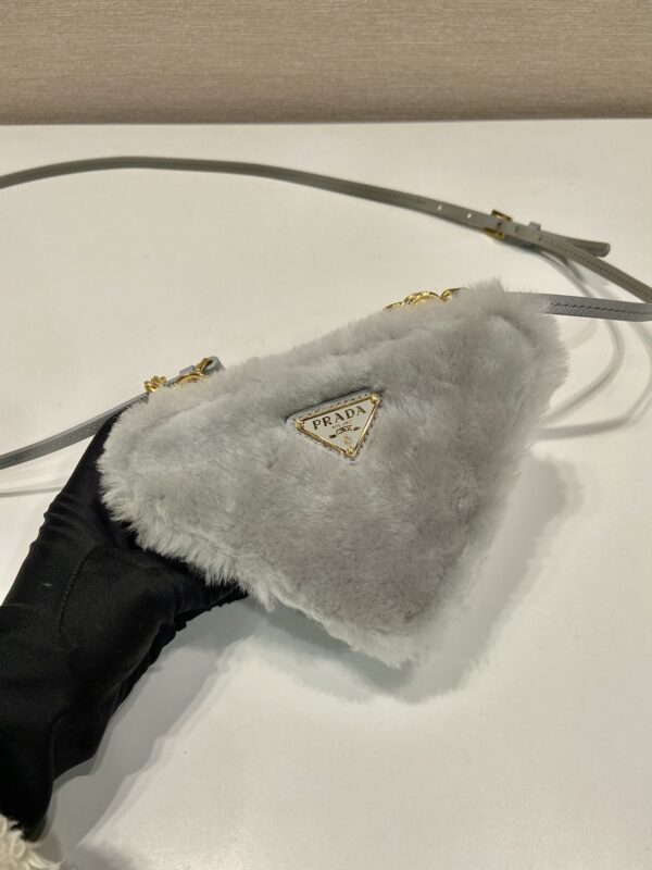 Prada Shearling and Saffiano Leather Mini-pouch