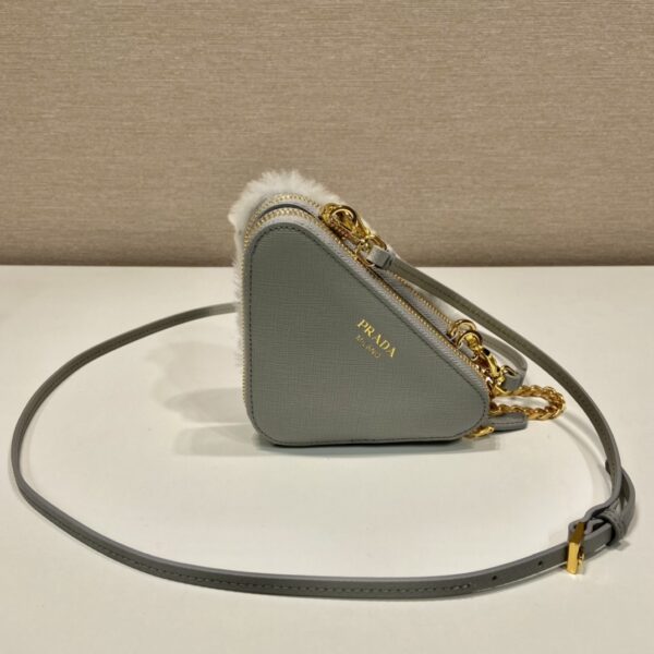 Prada Shearling and Saffiano Leather Mini-pouch