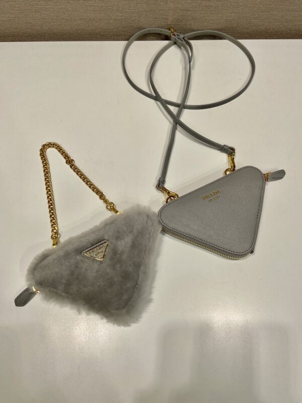 Prada Shearling and Saffiano Leather Mini-pouch
