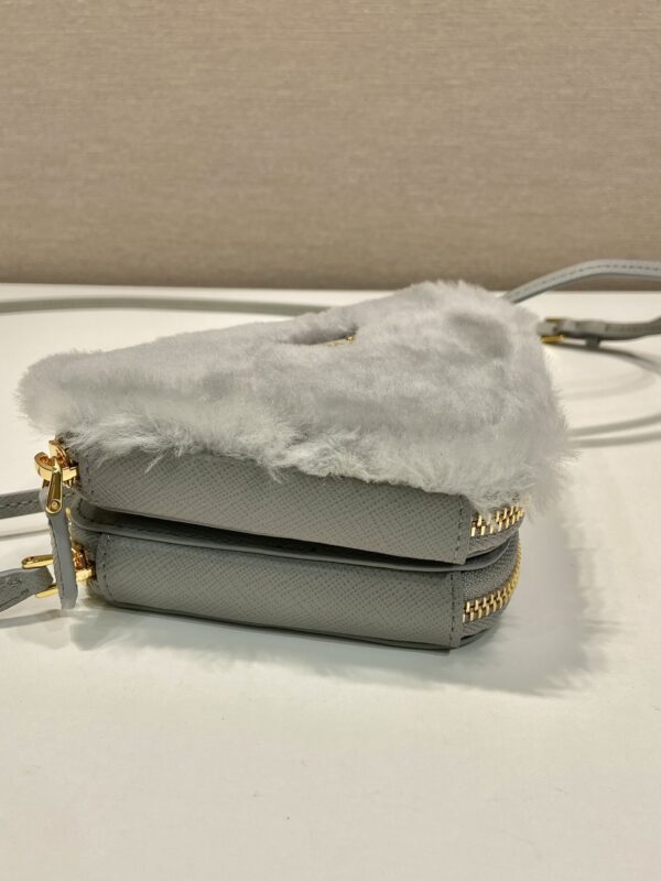 Prada Shearling and Saffiano Leather Mini-pouch