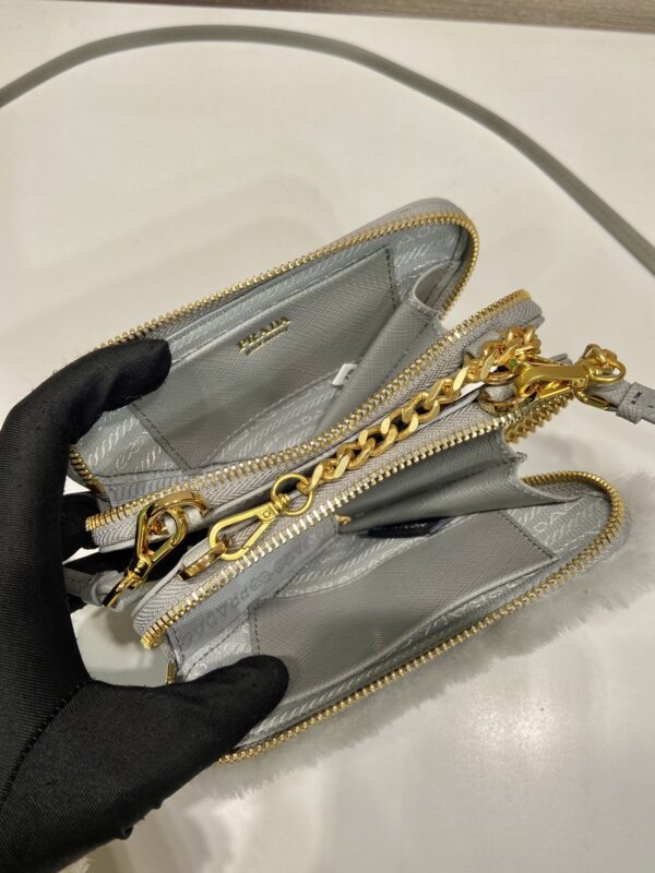 Prada Shearling and Saffiano Leather Mini-pouch