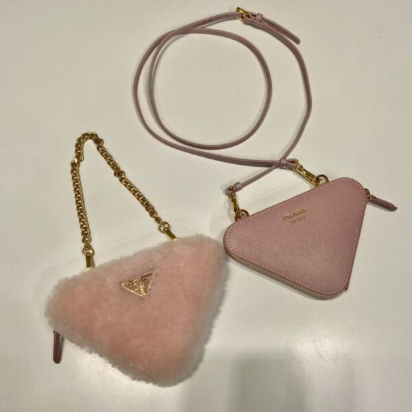 Prada Shearling and Saffiano Leather Mini-pouch