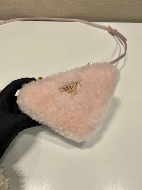 Prada Shearling and Saffiano Leather Mini-pouch