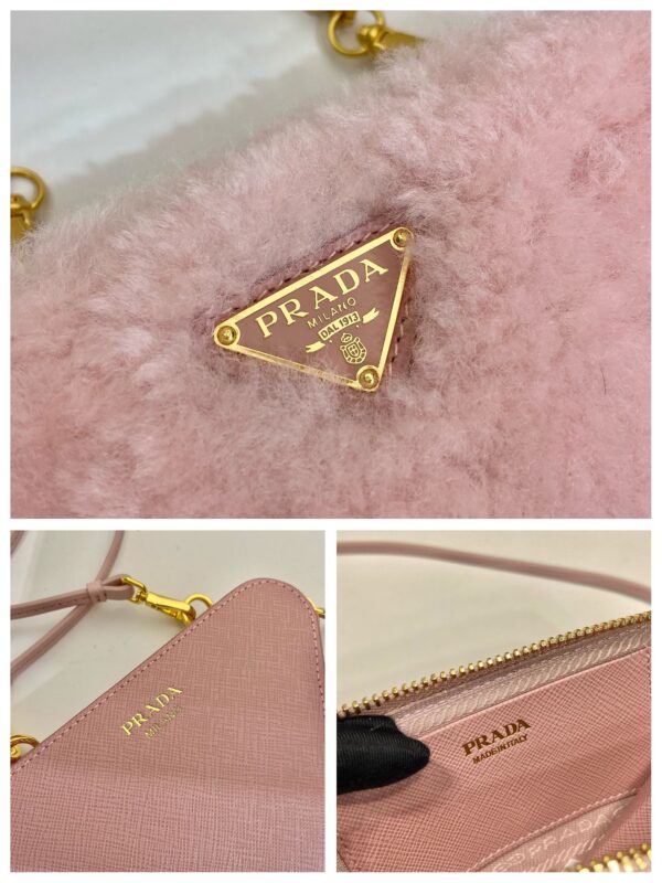 Prada Shearling and Saffiano Leather Mini-pouch