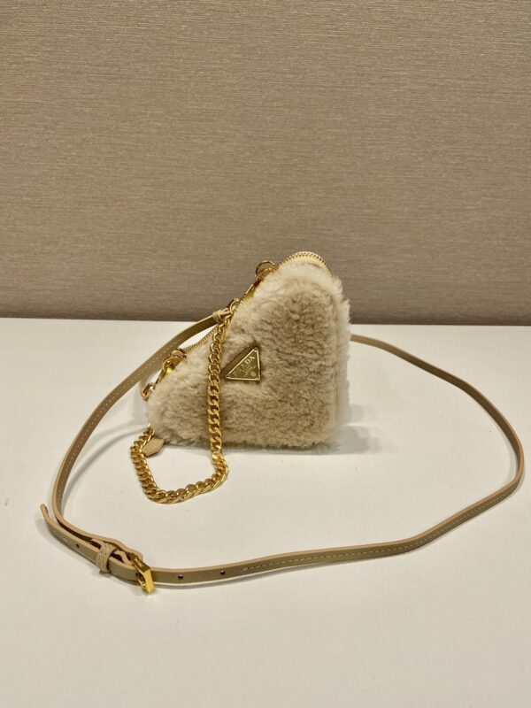 Prada Shearling and Saffiano Leather Mini-pouch