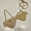 Prada Shearling and Saffiano Leather Mini-pouch