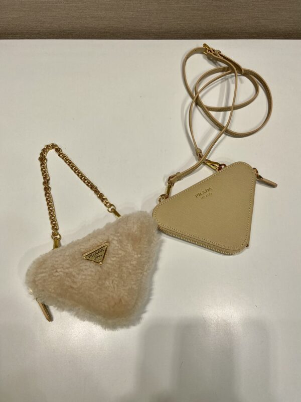 Prada Shearling and Saffiano Leather Mini-pouch