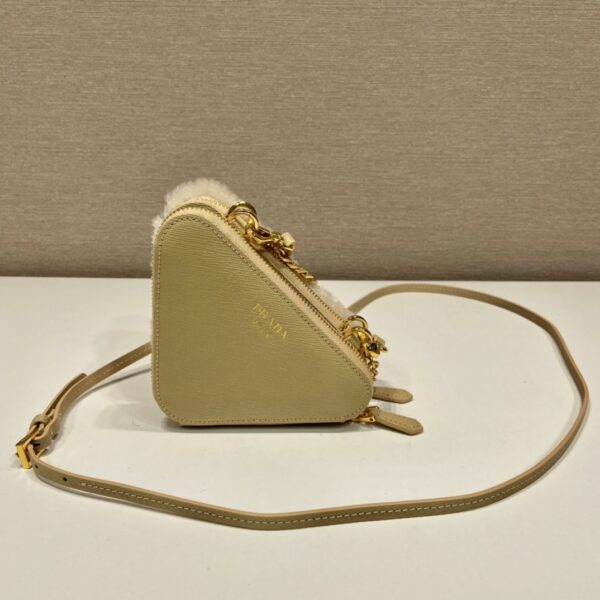 Prada Shearling and Saffiano Leather Mini-pouch