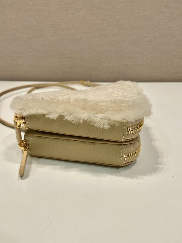 Prada Shearling and Saffiano Leather Mini-pouch