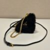 Prada Shearling and Saffiano Leather Mini-pouch