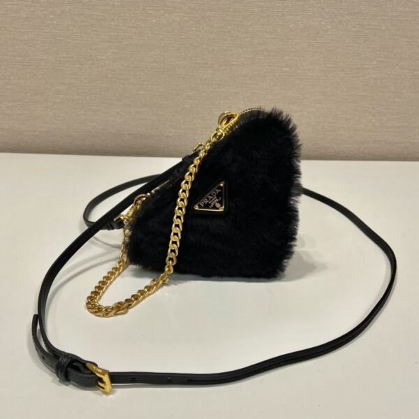 Prada Shearling and Saffiano Leather Mini-pouch