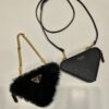 Prada Shearling and Saffiano Leather Mini-pouch