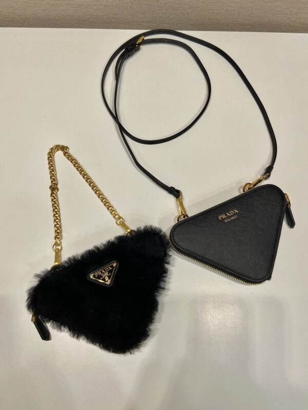 Prada Shearling and Saffiano Leather Mini-pouch