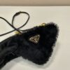 Prada Shearling and Saffiano Leather Mini-pouch