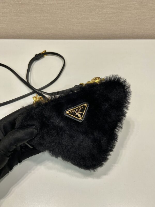 Prada Shearling and Saffiano Leather Mini-pouch