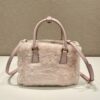 Prada Galleria Saffiano Shearling Top-Handle Bag