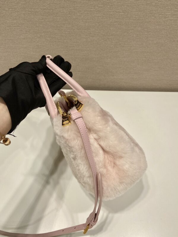 Prada Galleria Saffiano Shearling Top-Handle Bag