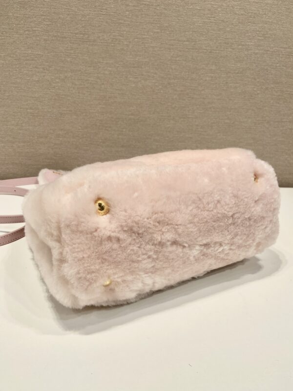 Prada Galleria Saffiano Shearling Top-Handle Bag